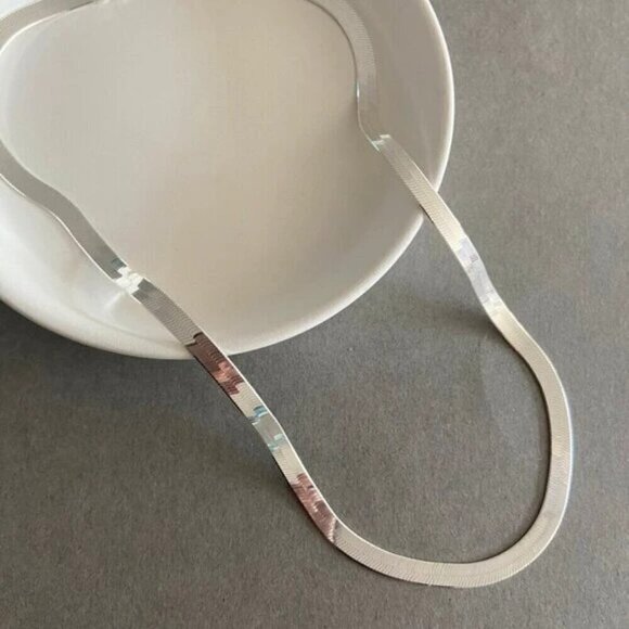 JEM Designs Shop Jewelry - 4.5mm thick Sterling Silver 18" Herringbone necklace snake chain 🆕